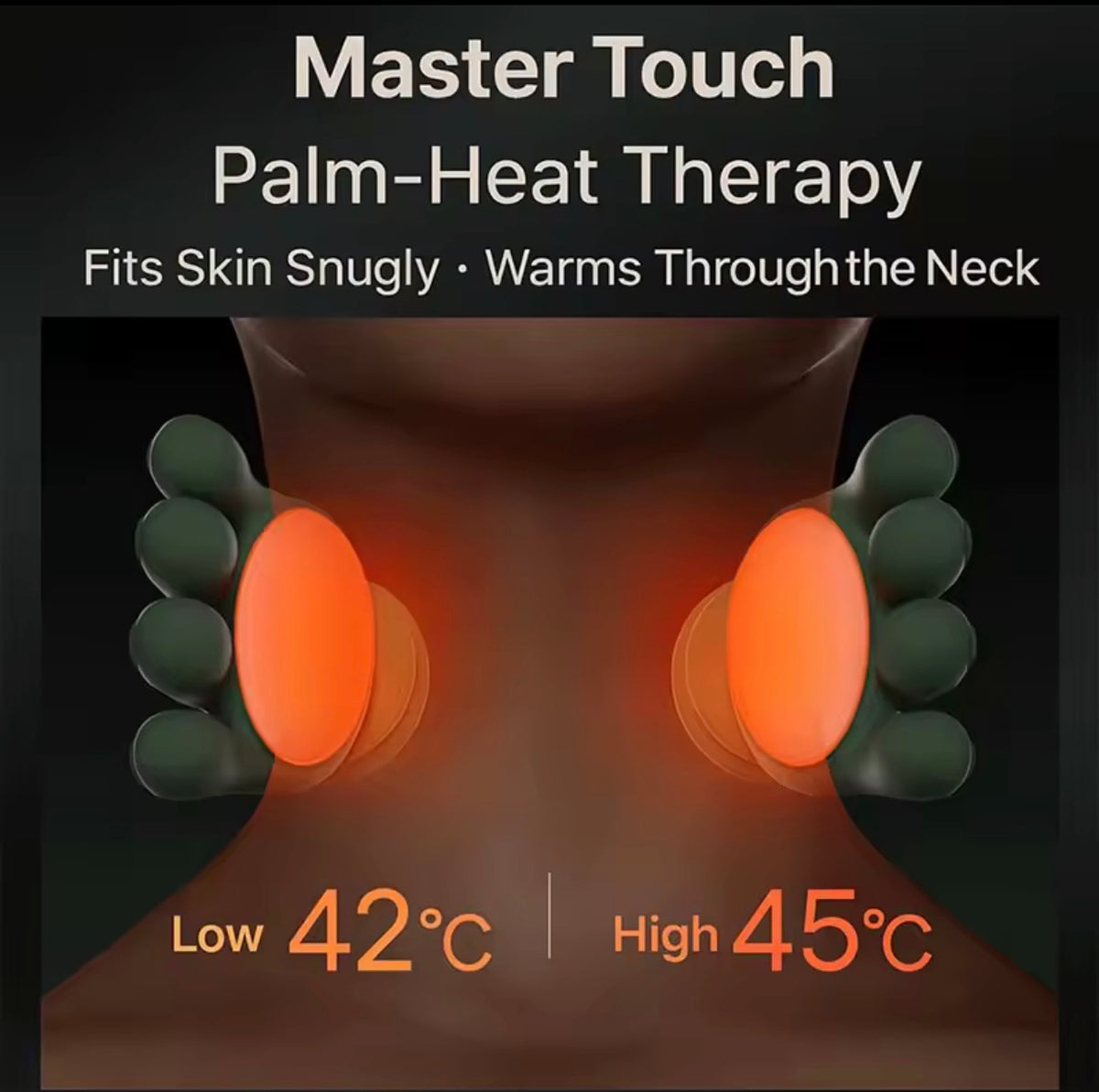 Electric and heated massager for the neck and shoulders