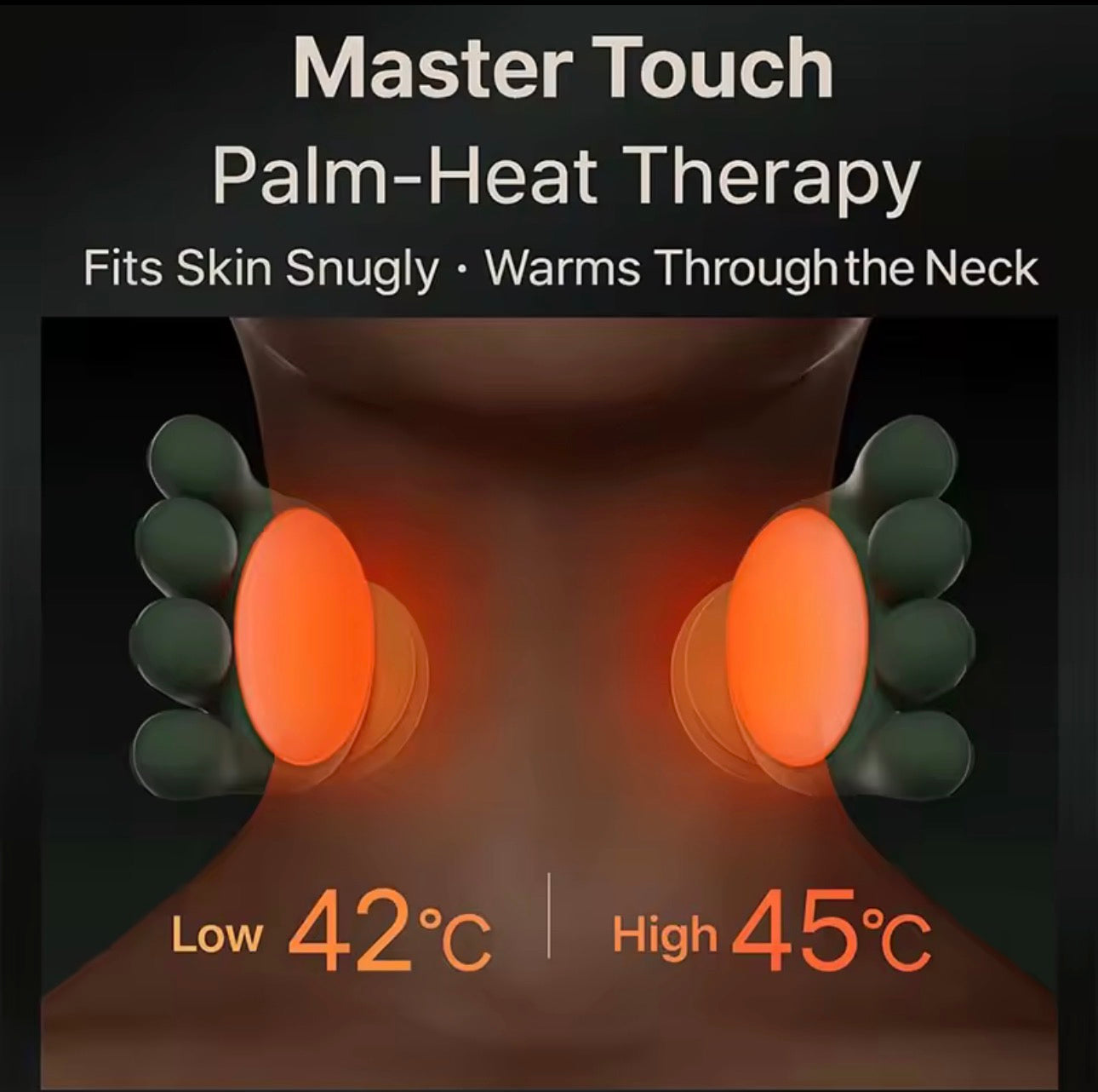Electric and heated massager for the neck and shoulders
