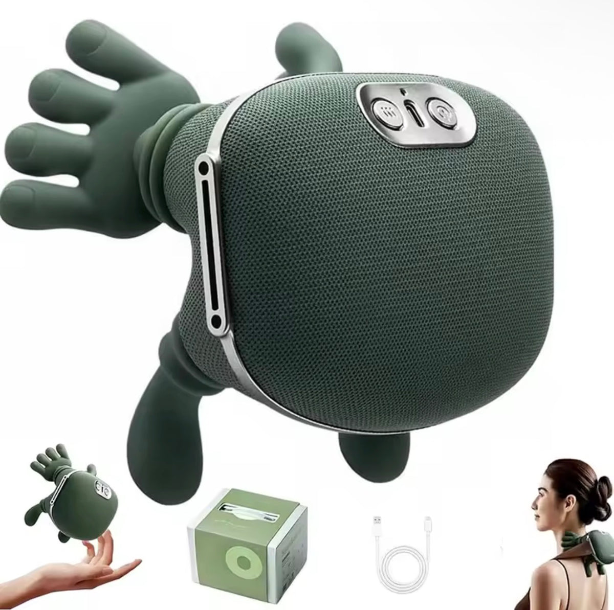 Electric and heated massager for the neck and shoulders
