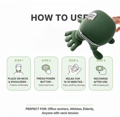 Electric and heated massager for the neck and shoulders